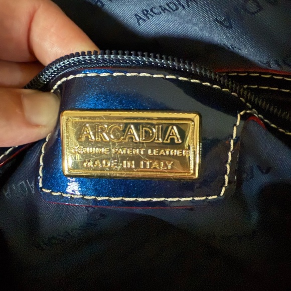 Arcadia Shiny Blue Satchel - Picture 2 of 5